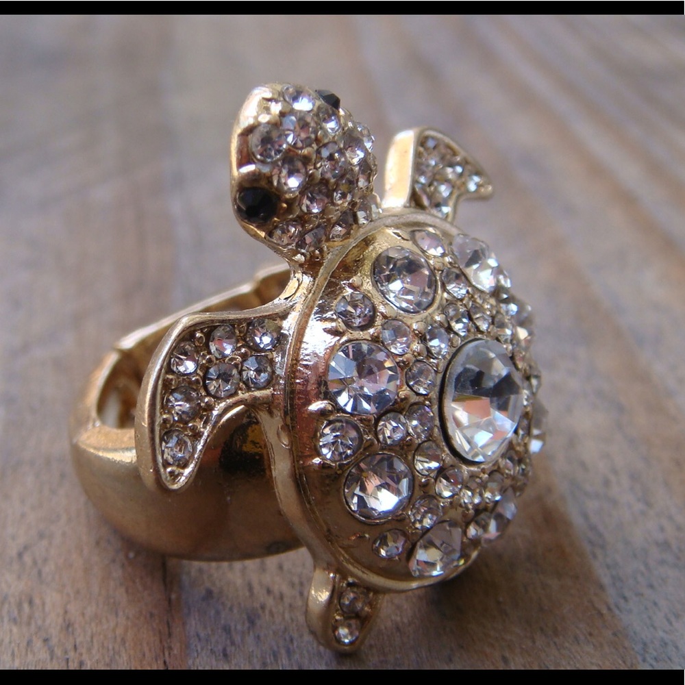 Crystal Sea Turtle Ring